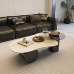 Load image into Gallery viewer, Modern Irregular Coffee Table Set Cloud-Shaped with Glass Accent Top Sculptural Base for Contemporary Living Rooms