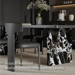Load image into Gallery viewer, 54.6"/62.4" Modern Italian Dining Table Black Marble-Look Base & Minimalist Luxury Design