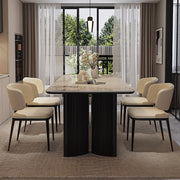 Minimalist Luxury Dining Table Natural Marble Grain Stone Tabletop