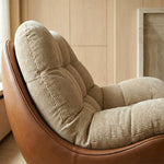 Load image into Gallery viewer, Modern Curved Lounge Chair Upholstered Comfort Accent Chair with Leather Base