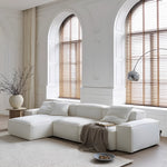 Load image into Gallery viewer, Modern Modular Sectional Sofa Removable Washable Cover Cream Upholstery Minimalist Low Profile Design
