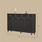 Load image into Gallery viewer, 55.1" Modern Luxury Shoe Cabinet with Arched Panel Doors &amp; Gold Accents Elegant Entryway Storage Sideboard
