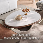 Load image into Gallery viewer, 46.8'' Modern Lift-Top Coffee Table with Sintered Stone Top &amp; Wood Base Sculptural Curved Design with Hidden Storage
