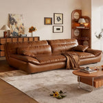 Load image into Gallery viewer, Modern Faux Leather Foldable Sofa Bed Minimalist Comfort for Contemporary Living
