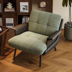 Load image into Gallery viewer, Modern Accent Lounge Chair Mixed Fabric and Faux Leather Armchair Upholstered Leisure Chair with Metal Legs
