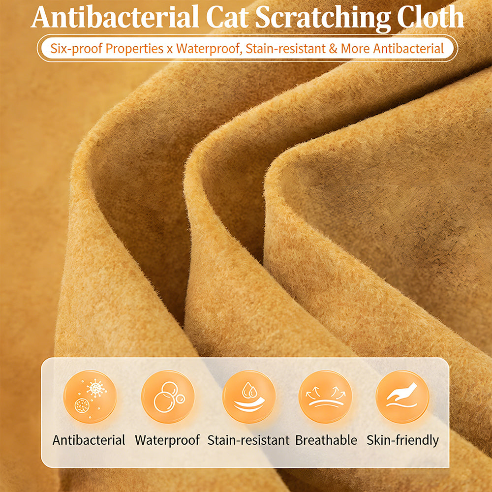 Modern Double-Sided Sectional Sofa in Skin-Friendly Cat-Scratch Fabric with Latex Support
