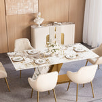 Load image into Gallery viewer, Elegant Marble Dining Room Set: Marble Dining Table + Matching Sideboard
