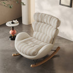 Load image into Gallery viewer, Modern High-Back Rocking Lounge Chair with Striped Upholstery
