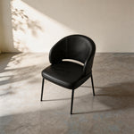 Load image into Gallery viewer, Modern Black Dining Chair with Curved Wraparound Back and Metal Legs 1 Piece
