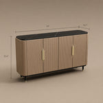 Load image into Gallery viewer, 59'' Modern Luxury Elegant Gray and Gold Sideboard with Shelves

