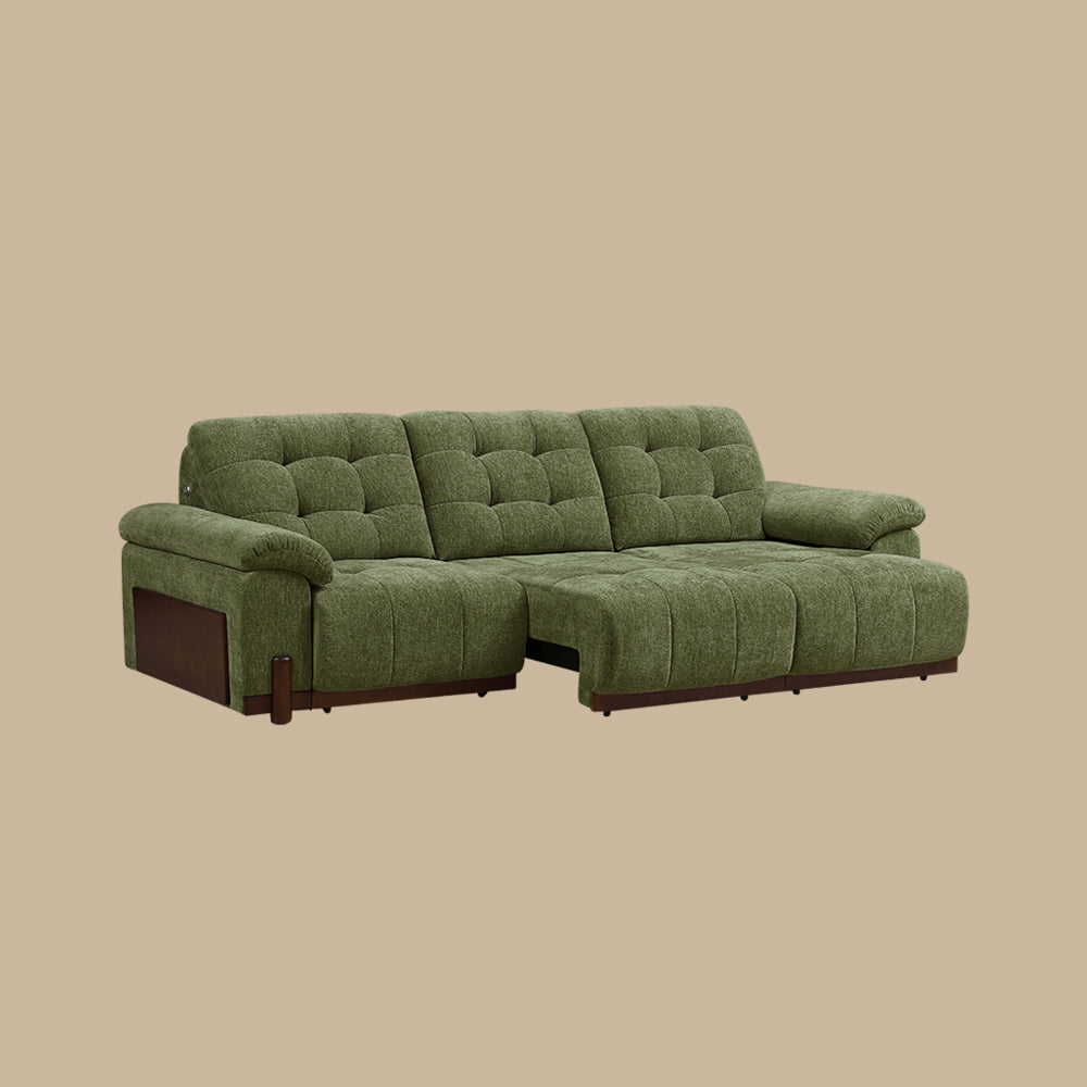 126.7'' Modern Power Reclining Fabric Sofa Remote Control Adjustable Deep Seat Lounge Couch