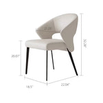 Load image into Gallery viewer, 2PCS Modern Curved Upholstered Dining Chair Leather Accent Armchair with Black Metal Legs
