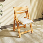 Load image into Gallery viewer, 4PCS Folding Chair Solid Wood with Black Leather Seat Space-Saving Durable Elegant Design
