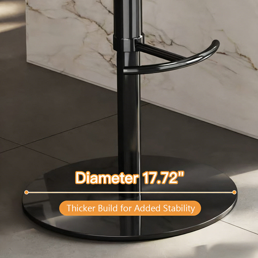 Modern Adjustable Swivel Bar Stool Cream Faux Leather Upholstered Counter Chair Stainless Steel Base 1 Piece