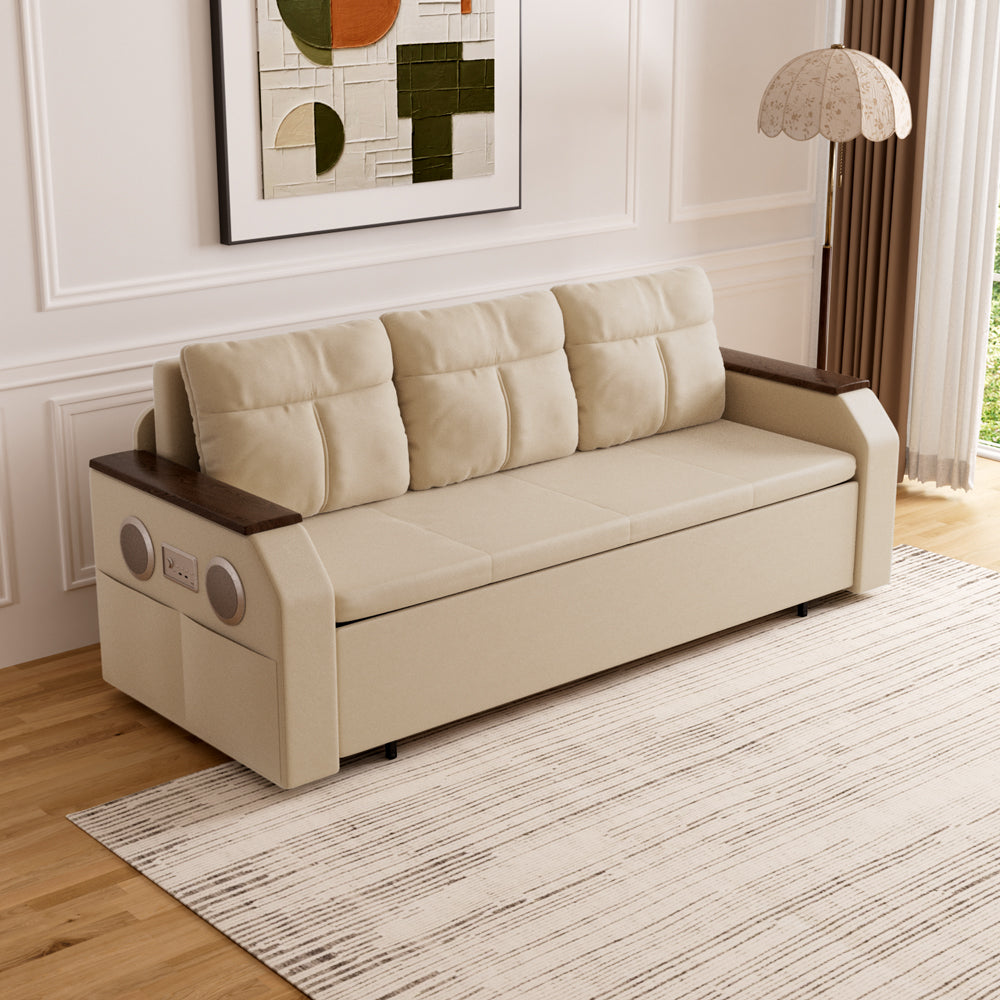83'' Modern Convertible Sofa Bed with Storage Contemporary Upholstered Sleeper Sofa