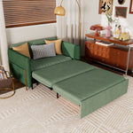 Load image into Gallery viewer, Convertible sofa bed with storage drawer pulled out
