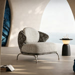 Load image into Gallery viewer, Modern Artistic Lounge Chair with Curved Back and Pattern Upholstered Accent Design
