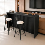 Load image into Gallery viewer, Contemporary Luxury Sintered Marble Slat and Lacquering Steel Panel Craftsmanship Bar Corner Table Set Collection
