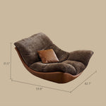 Load image into Gallery viewer, Modern Lounge Accent Chair Faux Leather Base Plush Fabric Cushion Low Profile Lazy Sofa Chair
