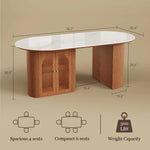 Load image into Gallery viewer, 70"/78"Modern Dining Table with Stone Top &amp; Storage Cabinet Scratch-Resistant Surface Double-Door Design and Solid Wood Legs
