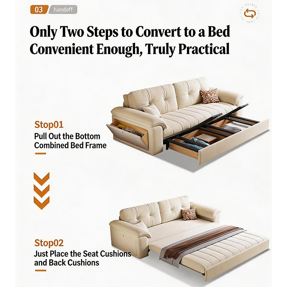 77.9'' Modern Velvet Storage Sofa Bed Pull Out Sleeper Couch with Hidden Storage Drawers Upholstered Convertible Sofa
