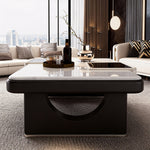 Load image into Gallery viewer, Modern Luxury Coffee Table with Marble Pattern Top and Black Accent Surface
