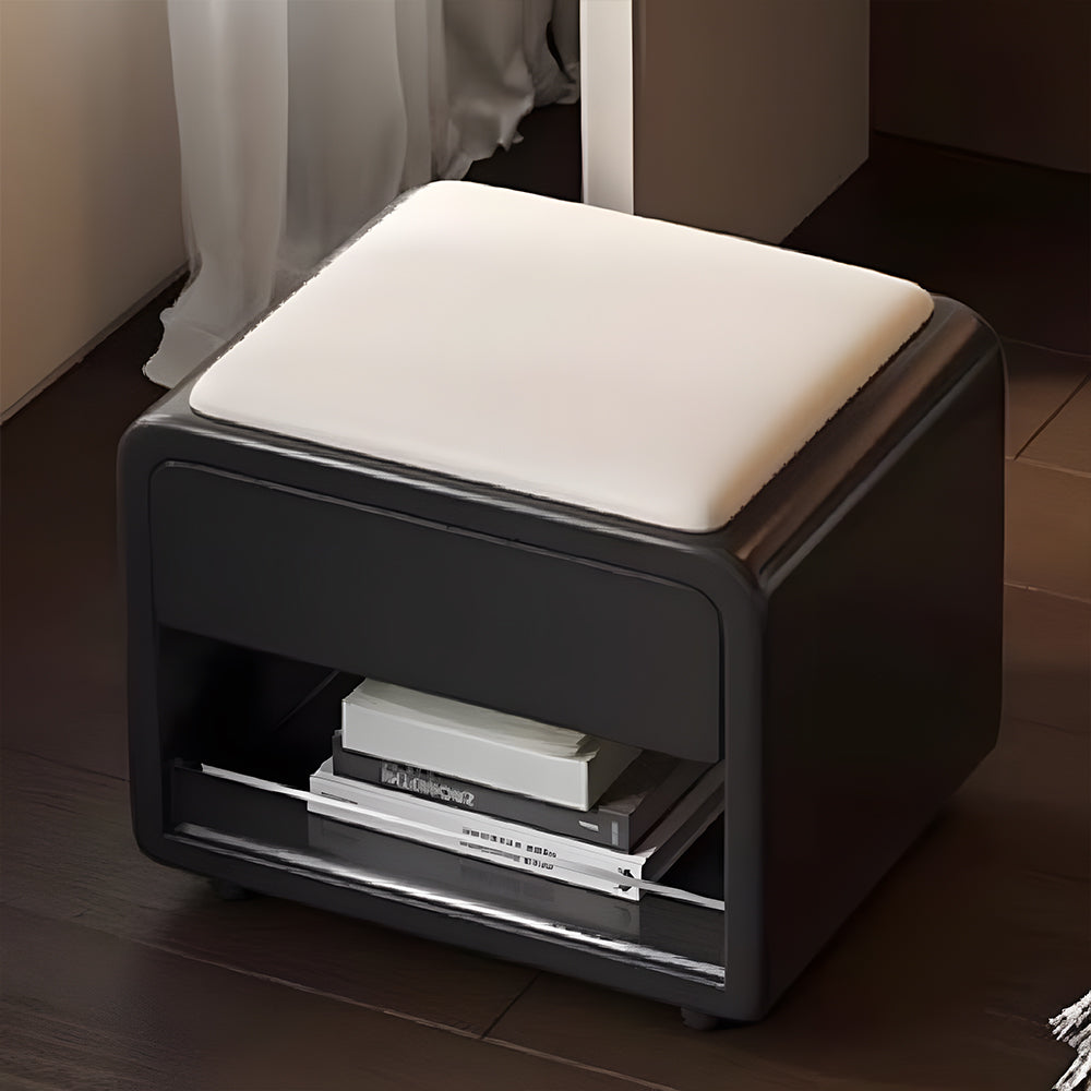Modern Minimalist Vanity Desk with LED Mirror Storage Drawer Makeup Table Set with Upholstered Stool