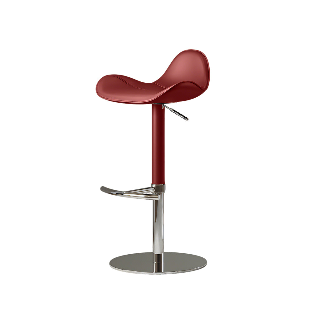 1-Piece Modern Adjustable Swivel Bar Stool with Faux Leather Seat Chrome Base
