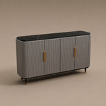 Load image into Gallery viewer, 59'' Modern Luxury Elegant Gray and Gold Sideboard with Shelves
