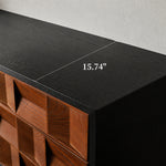 Load image into Gallery viewer, 86.6'' Geometric 3D Pattern Walnut TV Stand Cabinet With Drawers
