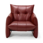 Load image into Gallery viewer, Modern Tufted Faux Leather Lounge Chair Deep Seat Accent Armchair with Sculptural Design
