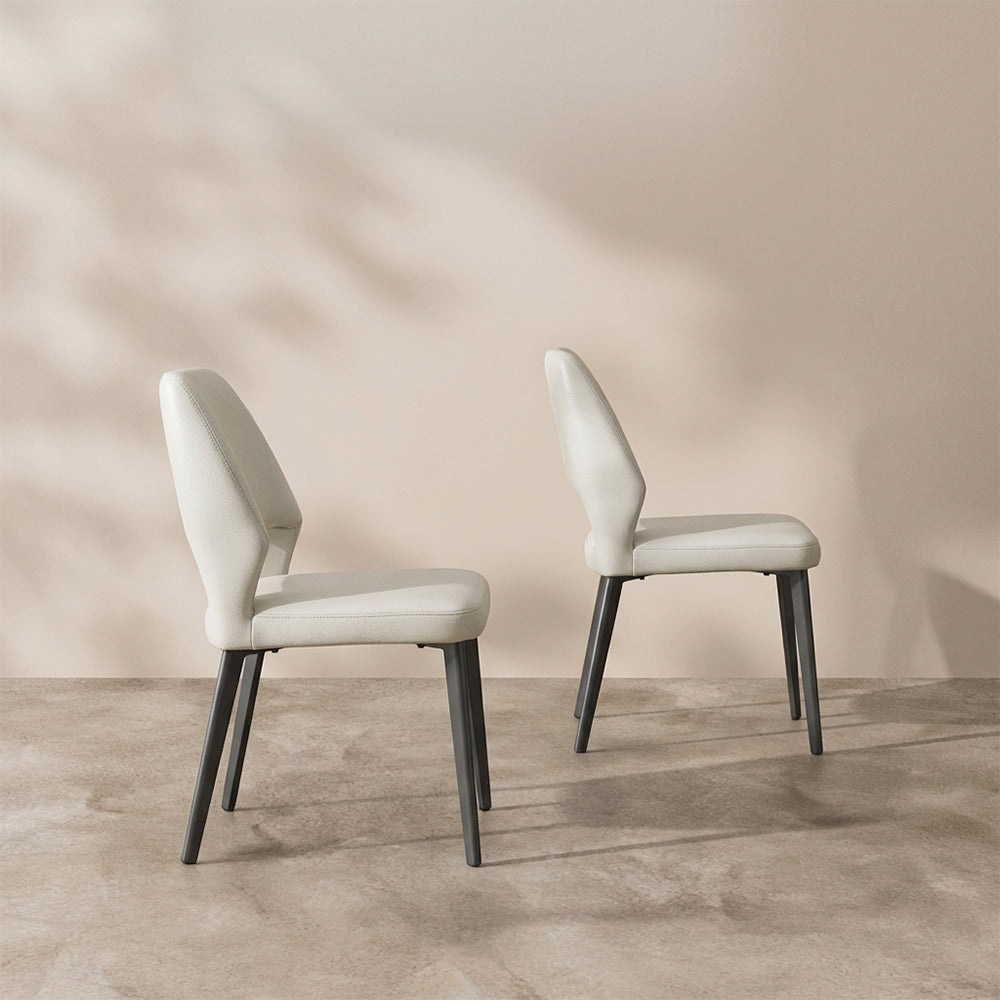 Modern Upholstered Dining Chair Minimalist Open Back Soft Seat Accent Chair with Metal Legs