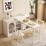 Load image into Gallery viewer, Multi-Functional Dining Table Rotating &amp; Foldable Sideboard Sintered Stone Top Storage Cabinet with Fluted Glass Doors
