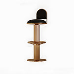 Load image into Gallery viewer, Modern Luxury Gold Swivel Bar Stool with Upholstered Seat and Fluted Pedestal Base 1 Piece
