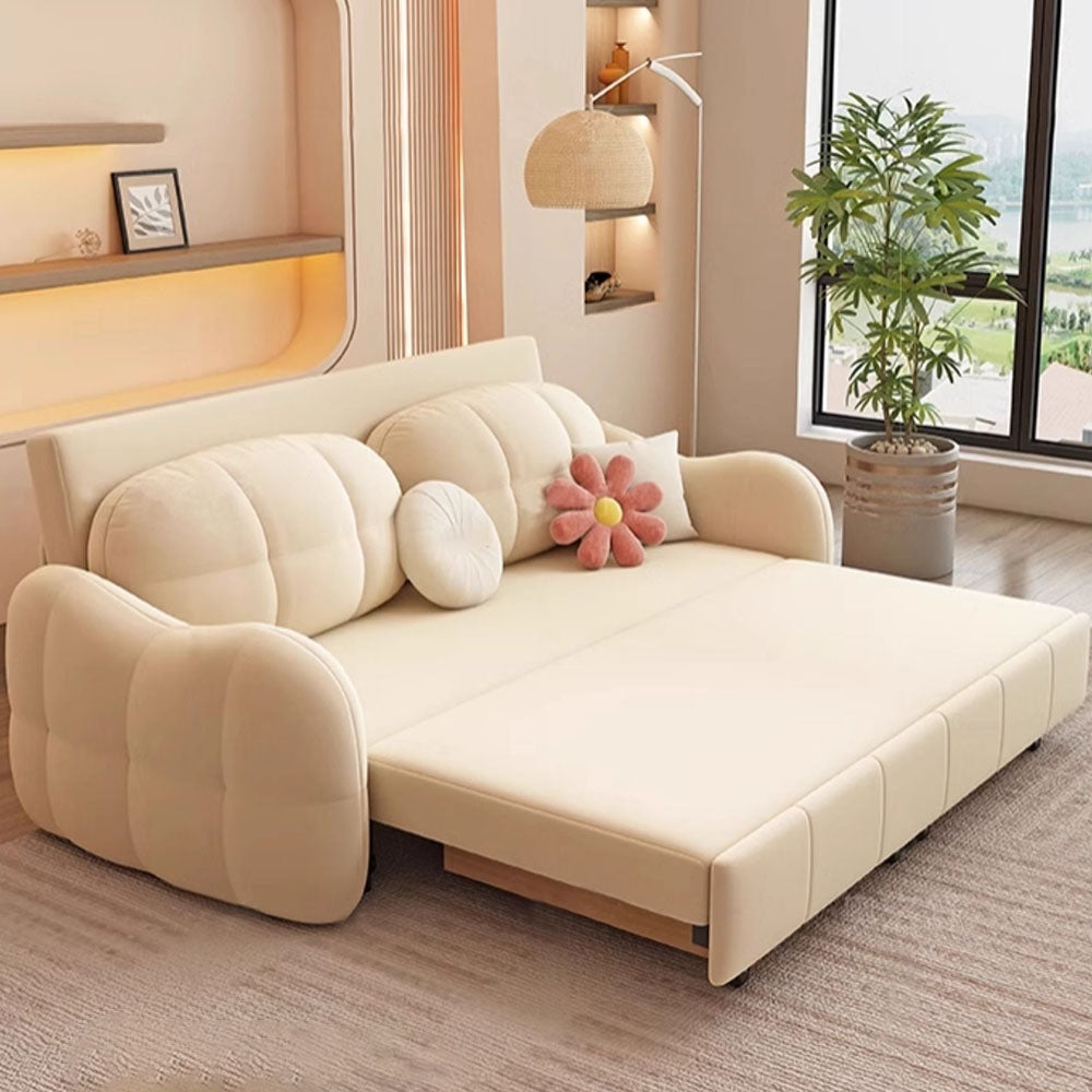 81'' Pull-Out Convertible Storage Sofa Bed Multifunctional Sleeper Couch with Cat-Scratch-Resistant Velvet and Hidden Drawers