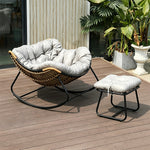 Load image into Gallery viewer, Modern Papasan Lounge Chair with Woven Rattan Frame and Plush Cushion
