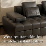 Load image into Gallery viewer, Modern Black Faux-Leather Sofa Bed Convertible Spacious and Stylish
