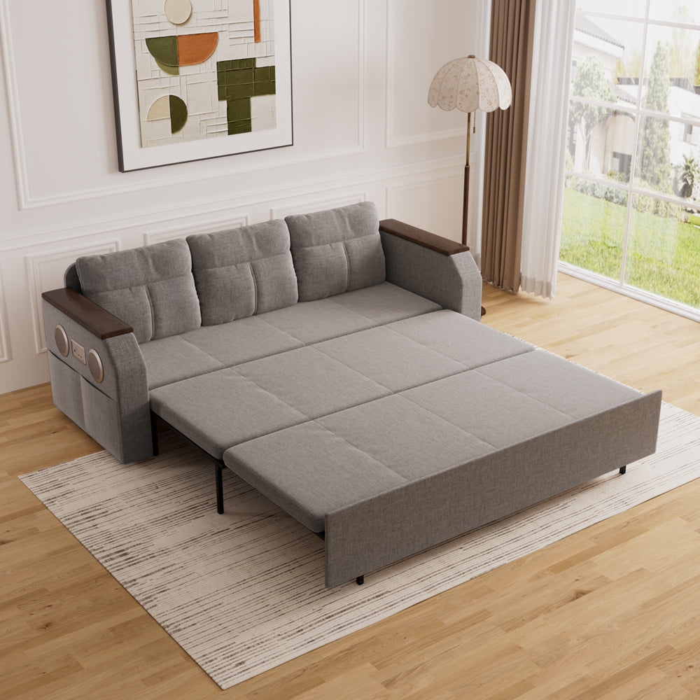 83'' Modern Convertible Sofa Bed with Storage Contemporary Upholstered Sleeper Sofa