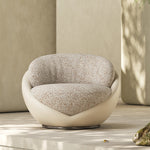 Load image into Gallery viewer, Modern Swivel Accent Chair Minimalist Bouclé Lounge Chair with Curved Upholstery
