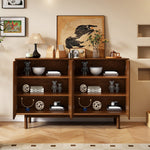 Load image into Gallery viewer, 47.2''/62.9'' Modern Solid Wood Sideboard Cabinet Storage Buffet with Drawers &amp; Arched Door Design

