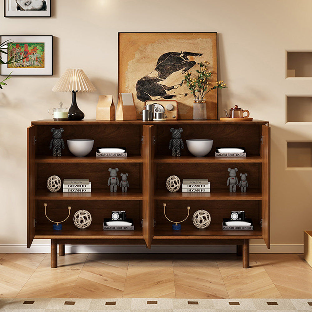 47.2''/62.9'' Modern Solid Wood Sideboard Cabinet Storage Buffet with Drawers & Arched Door Design