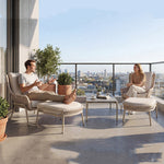 Load image into Gallery viewer, Modern Outdoor Lounge Chair with Woven Rope Frame and Weather Resistant Cushions
