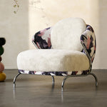 Load image into Gallery viewer, Modern Artistic Lounge Chair with Curved Back and Pattern Upholstered Accent Design

