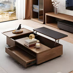 Load image into Gallery viewer, 78.7" Modern Walnut &amp; Black Adjustable TV Console Expandable Media Stand
