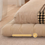 Load image into Gallery viewer, Minimalist Japanese-Style Tatami Bed Fabric Steel-Wood Slatted Frame
