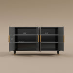 Load image into Gallery viewer, 59'' Modern Luxury Elegant Gray and Gold Sideboard with Shelves
