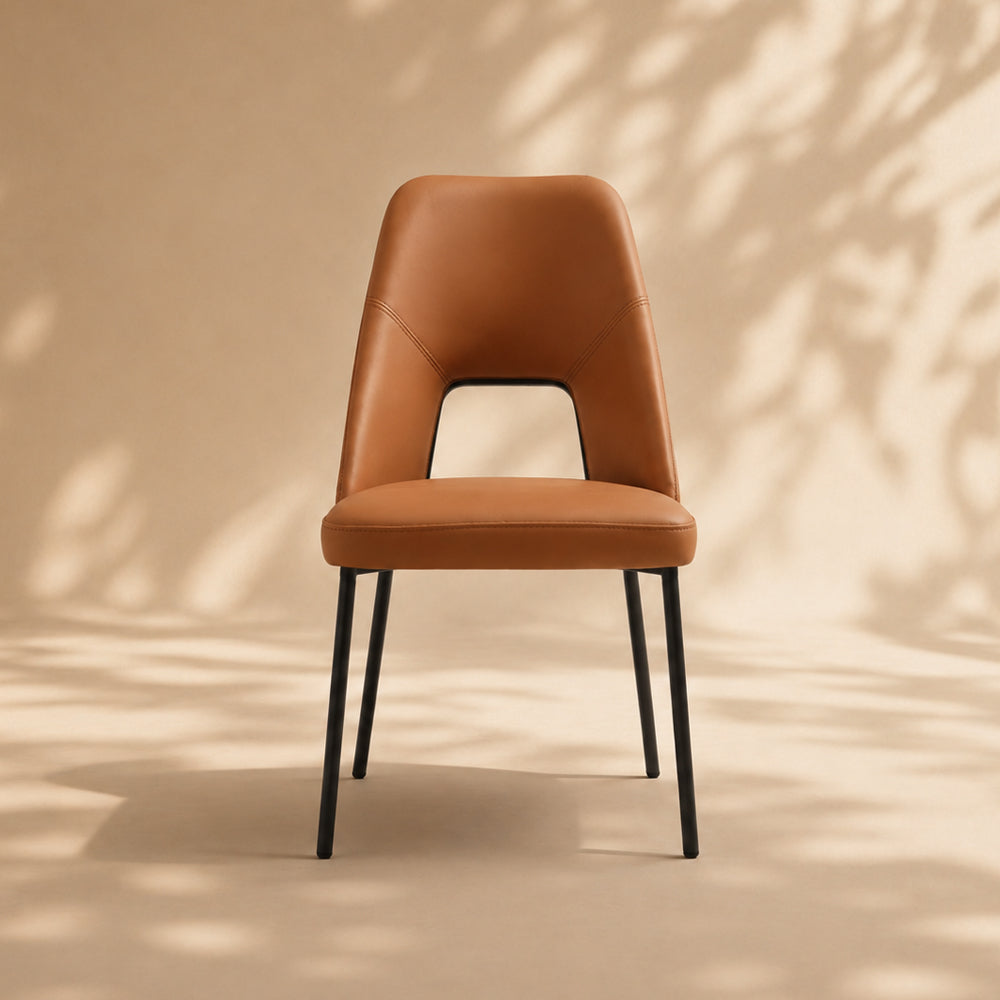 Ergonomic Hollow Back Microfiber Minimalist Kitchen Dining Side Chair 1 Piece