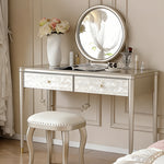 Load image into Gallery viewer, 45.6'' Modern Luxury Vanity Desk Shell Inlay Finish Makeup Table with Mirror and Drawers
