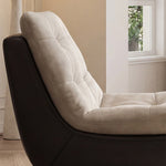 Load image into Gallery viewer, Modern Swivel Lounge Chair Upholstered Cushion Faux Leather Base Tufted Accent Chair Low Profile Design
