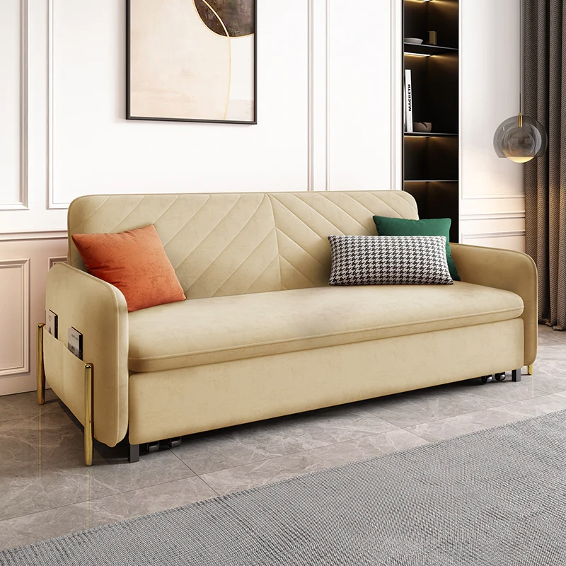 Velvet sofa bed and modern minimalist design